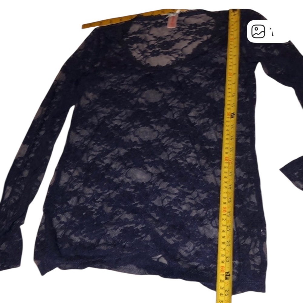 Downeast blue lace long sleeve top size medium NWOT